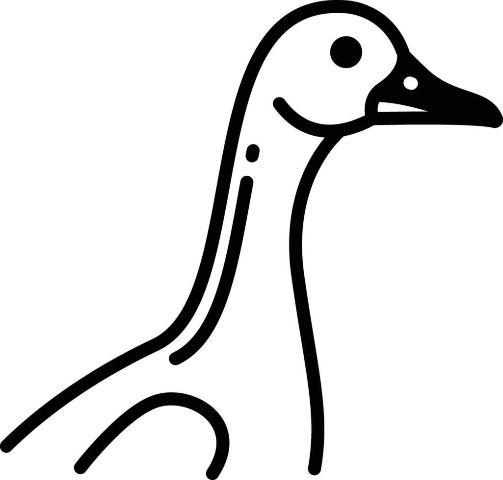 Goose bird glyph and line vector illustration