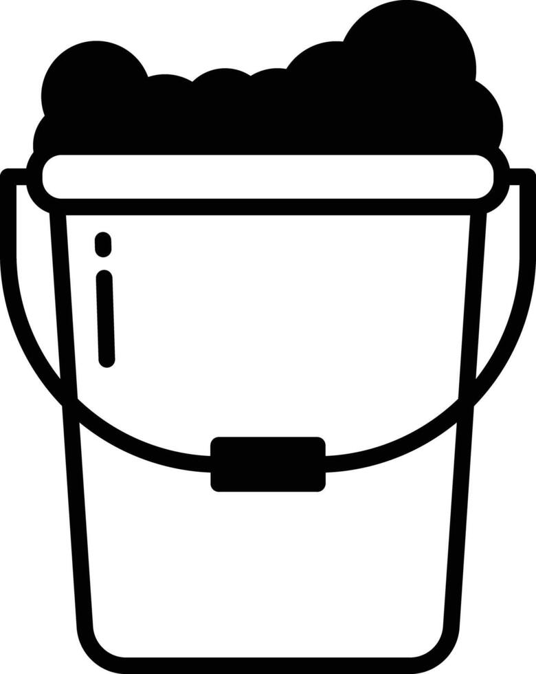 Bucket glyph and line vector illustration