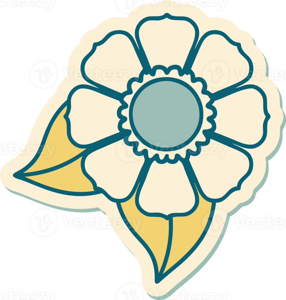 sticker of tattoo in traditional style of a flower png