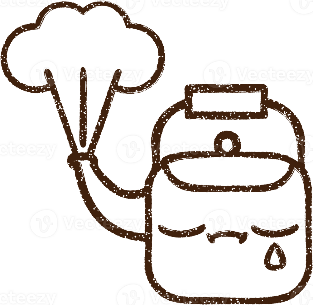 Boiling Kettle Charcoal Drawing png