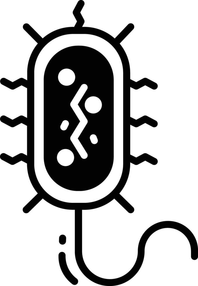 prokaryote glyph and line vector illustration