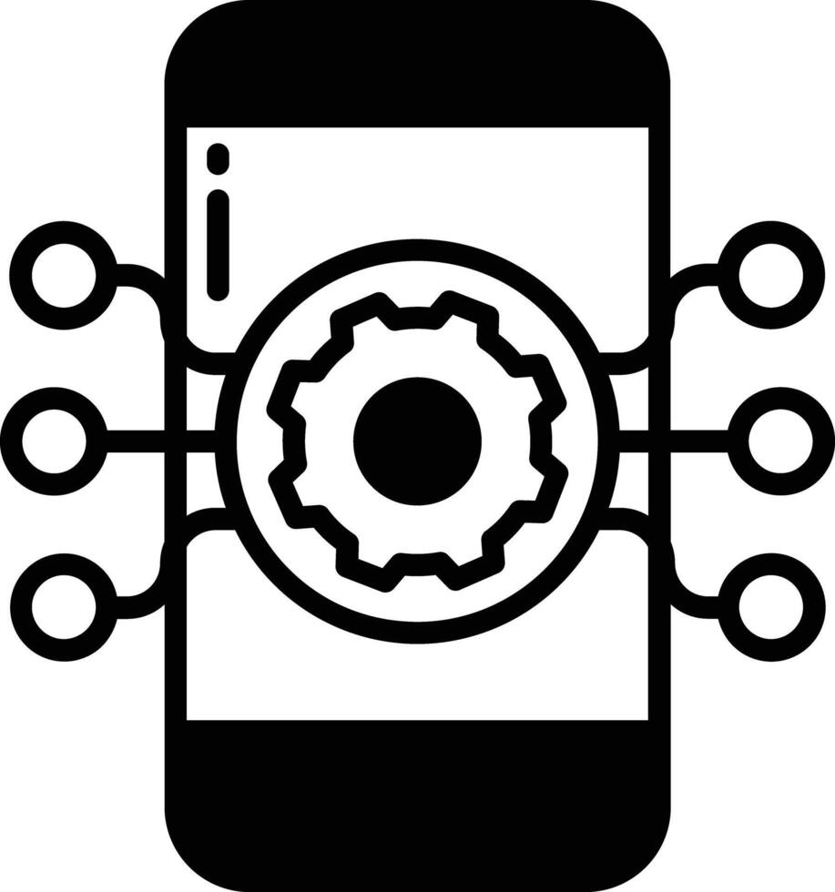Phone glyph and line vector illustration