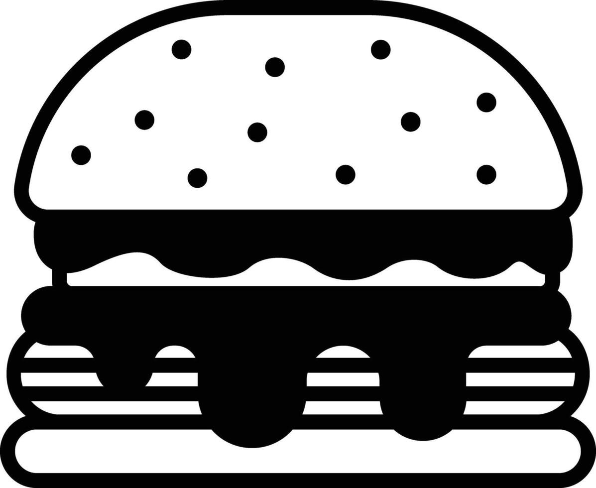 Burger glyph and line vector illustration