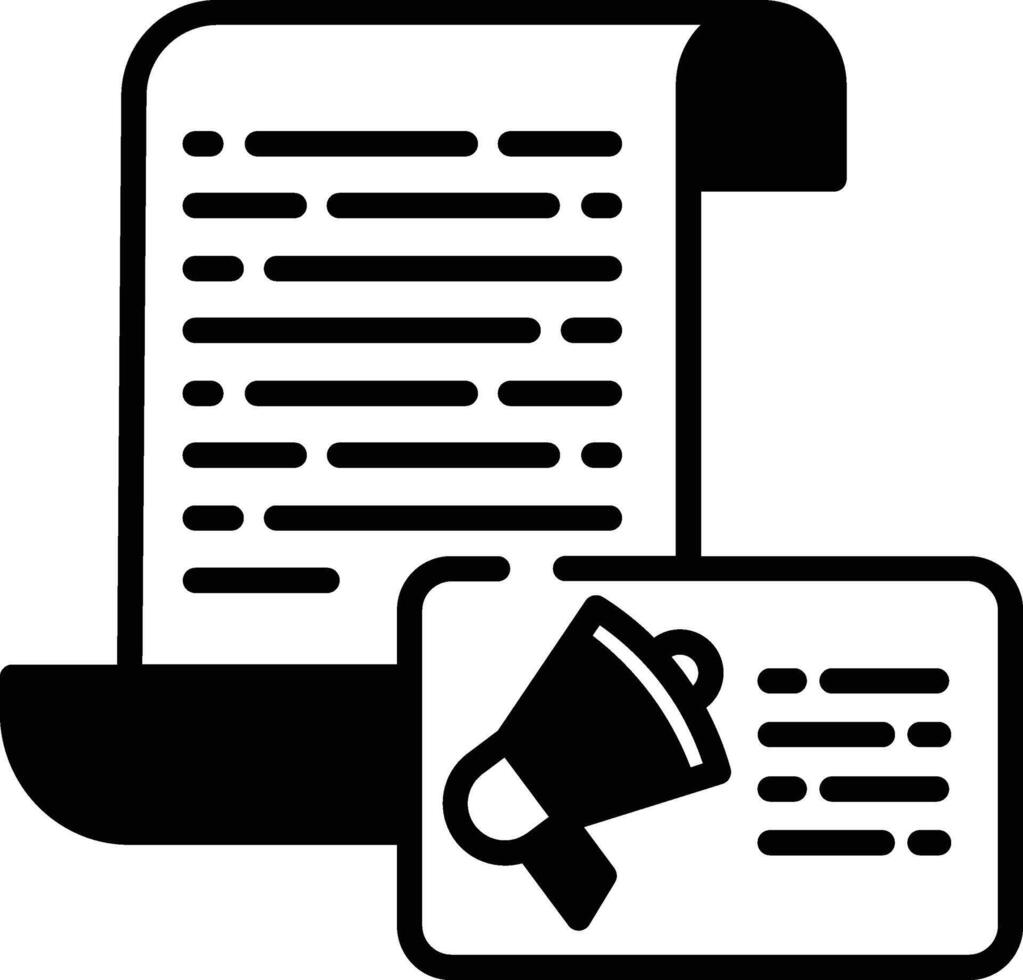 document glyph and line vector illustration
