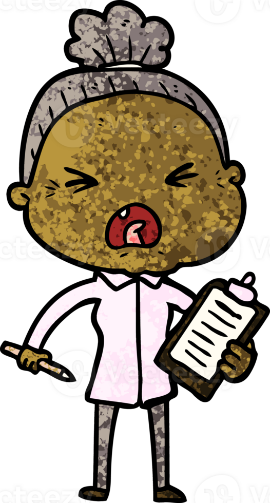 cartoon angry old woman png