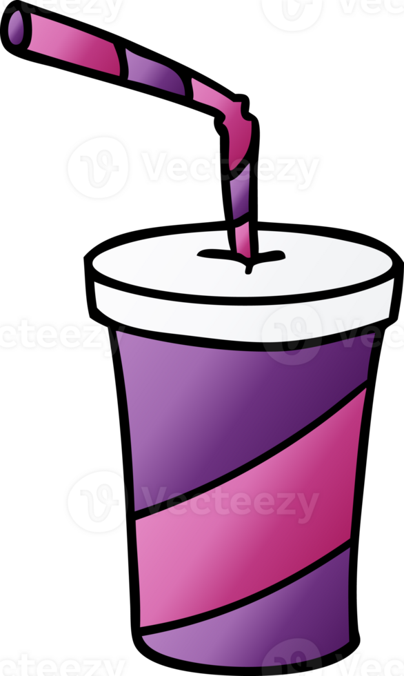 hand drawn gradient cartoon doodle of fastfood drink png