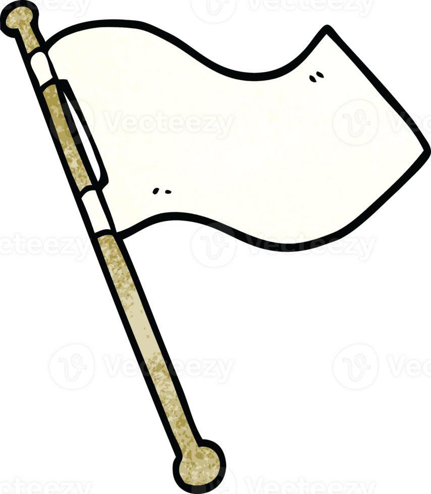 cartoon doodle white flag waving png