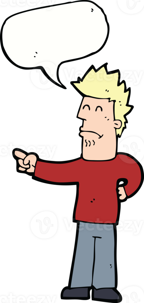 cartoon man pointing with speech bubble png