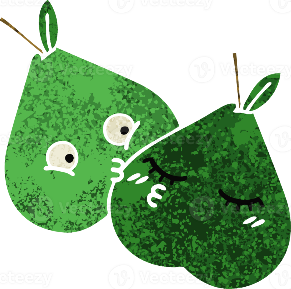 retro Illustration Stil Karikatur von ein Birnen 40306635 PNG