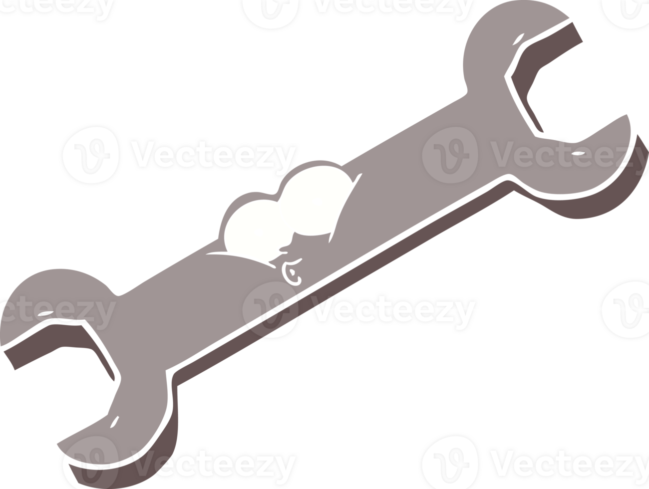 flat color style cartoon spanner png