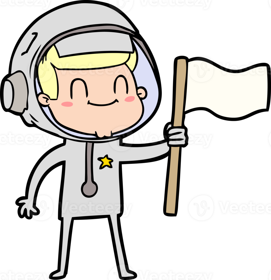 happy cartoon astronaut png