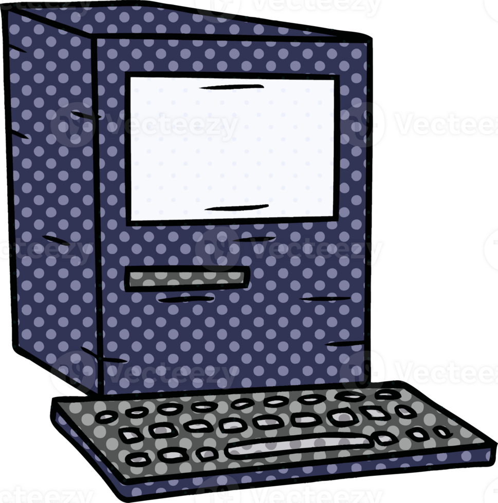 hand drawn cartoon doodle of a computer and keyboard png