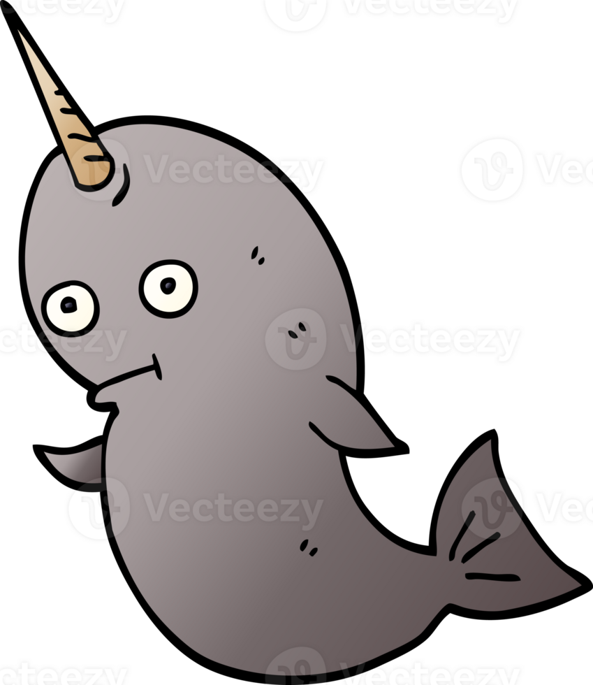 cartoon doodle narwhal png