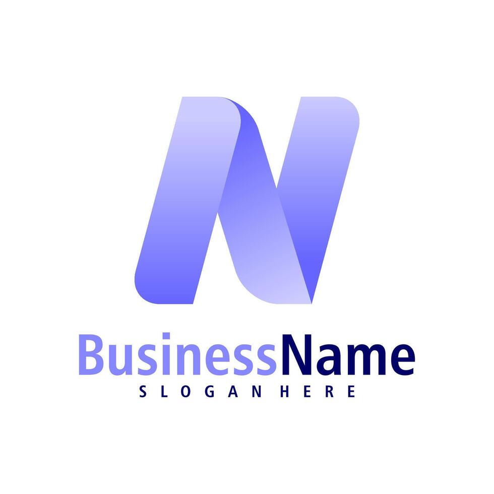 Letter N logo design vector. Creative Initial N logo concepts template vector