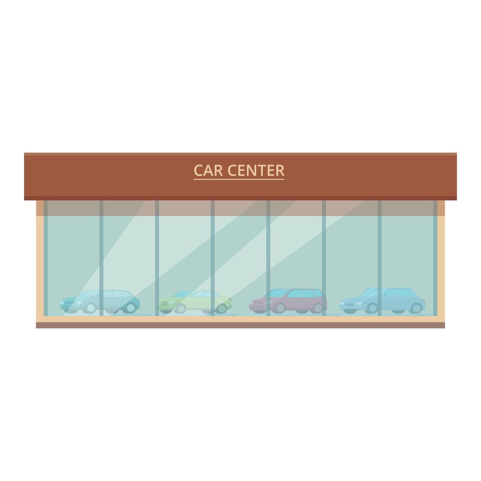 Car center icon cartoon vector. Vehicle showroom vector