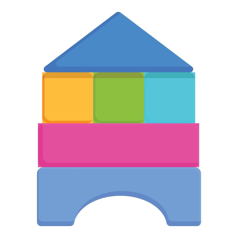 Castle tower icon cartoon vector. Building blocks vector