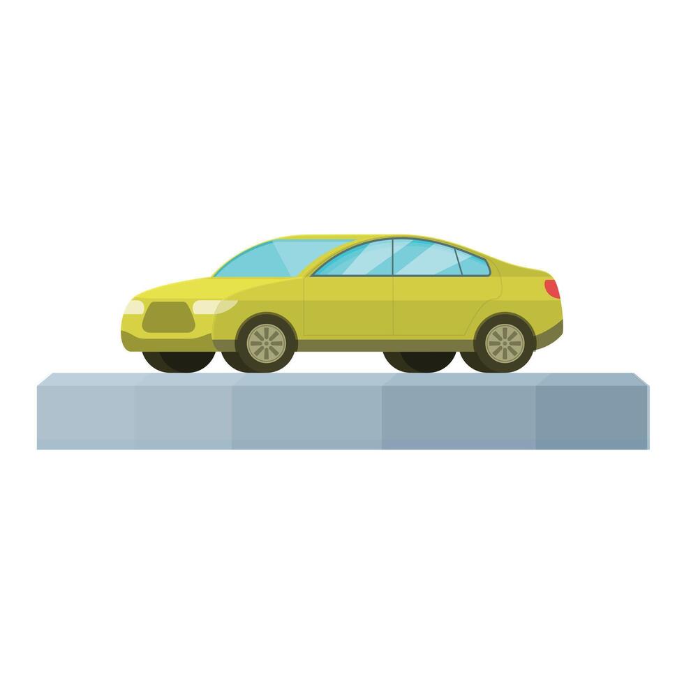 Green color car icon cartoon vector. New showroom vehicle vector