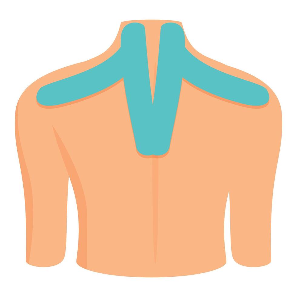 Back shoulders kinesio tape icon cartoon vector. Medicine sport vector