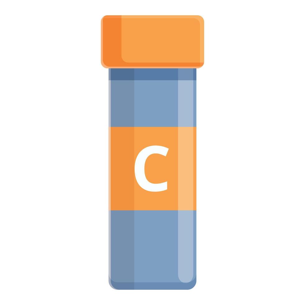 Vitamin C tube icon cartoon vector. Aspirin capsule vector