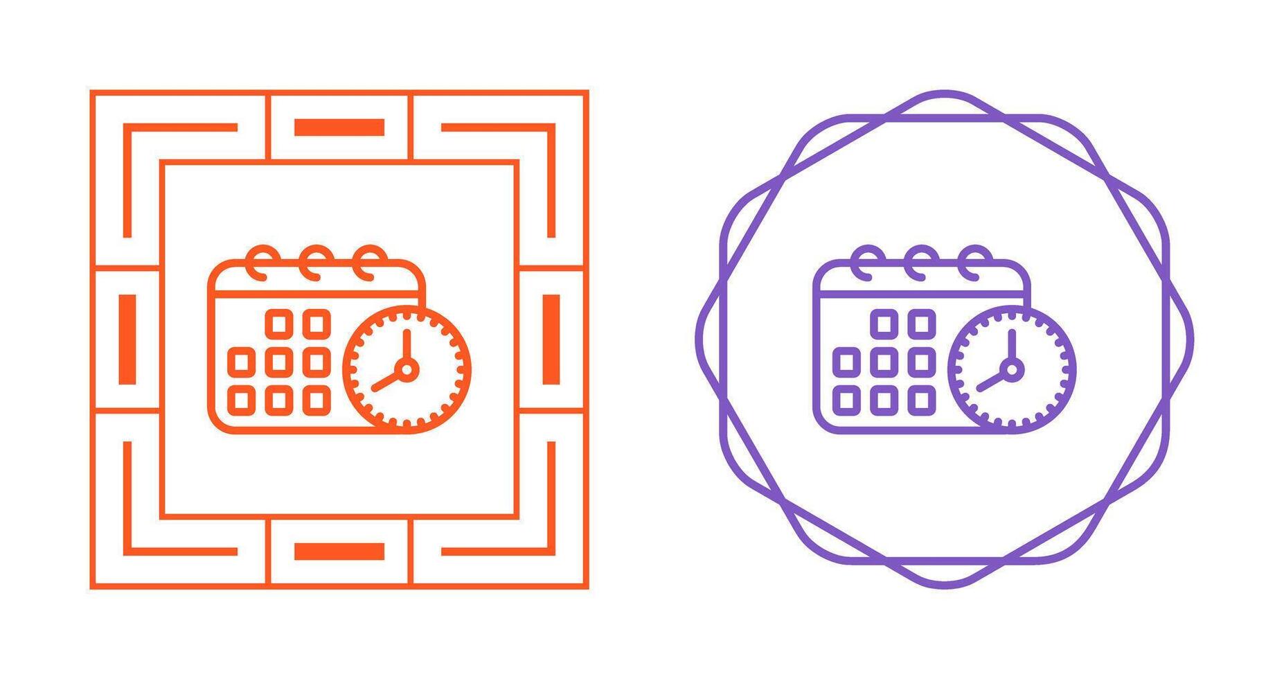 Calendar with clock Vector Icon