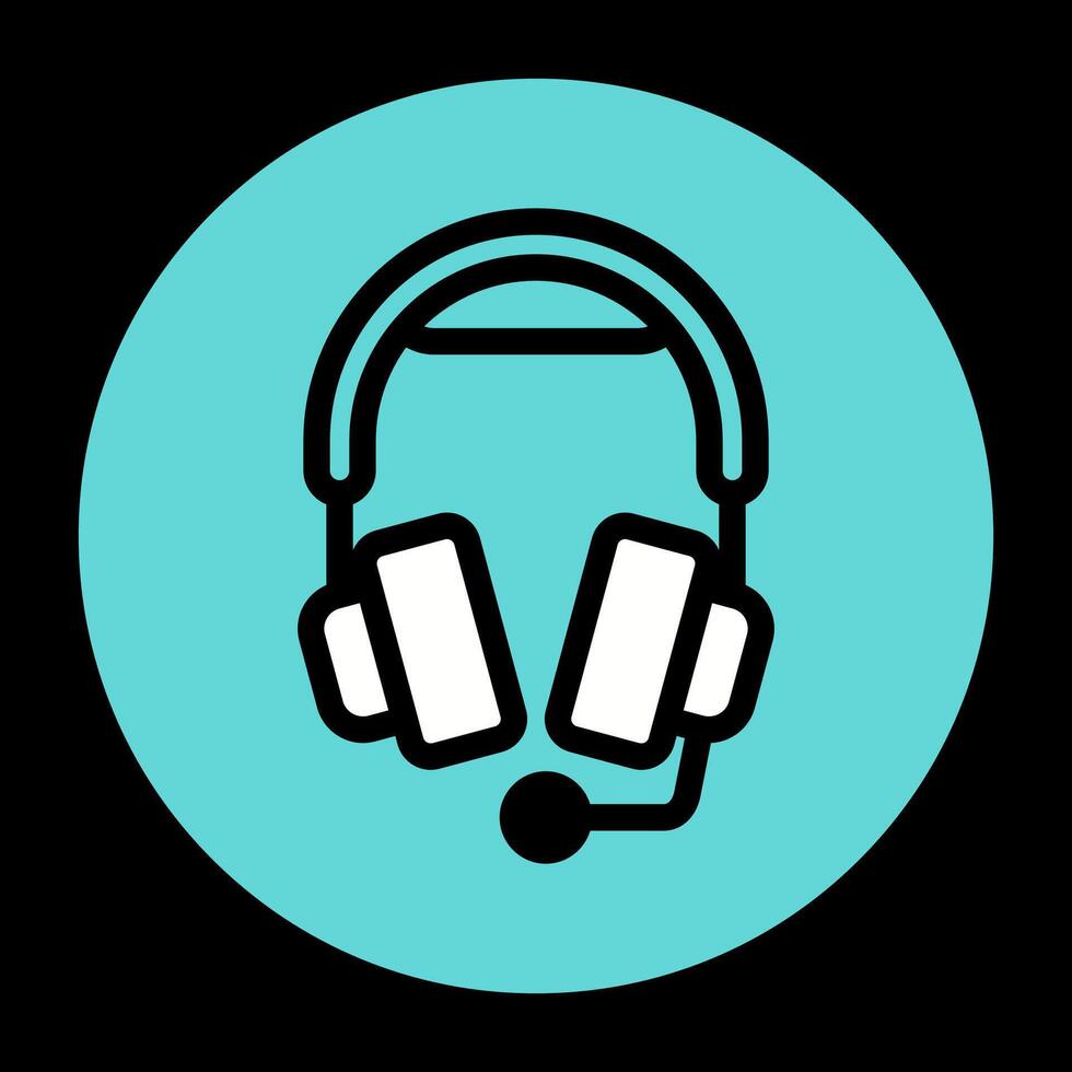 Headphones with Microphone Vector Icon