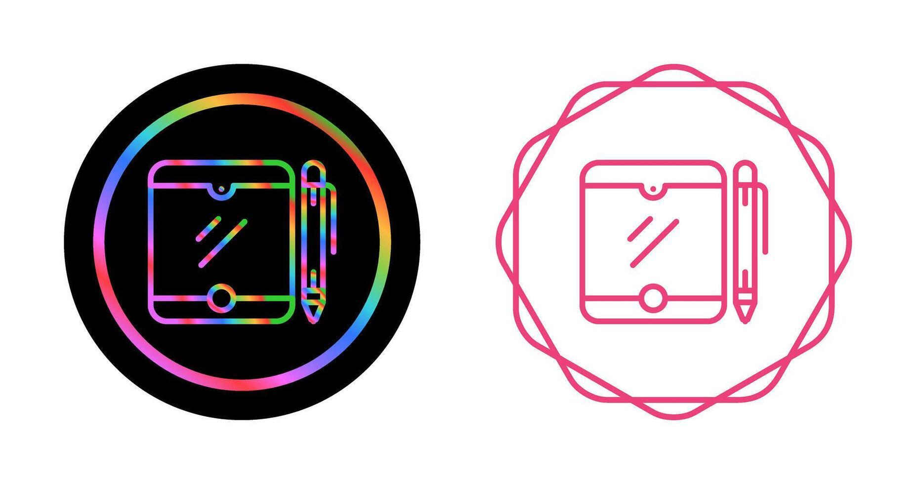 Tablet with pen Vector Icon