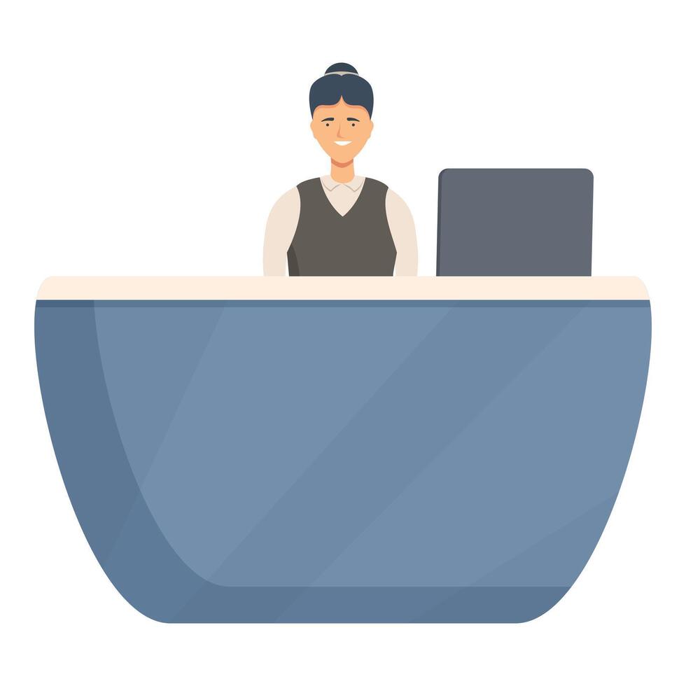 Best receptionist icon cartoon vector. Support service vector