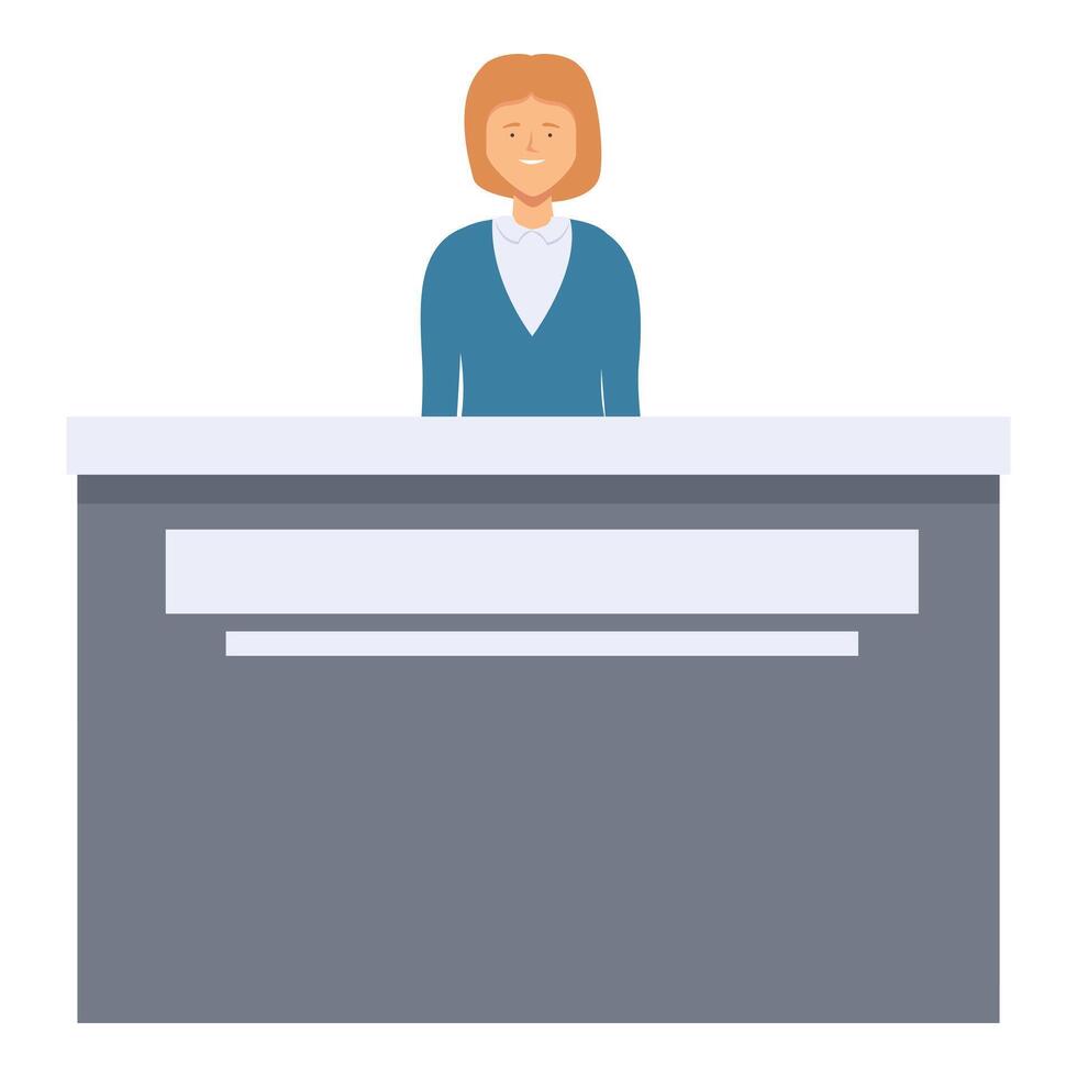 Female receptionist icon cartoon vector. Work customer vector