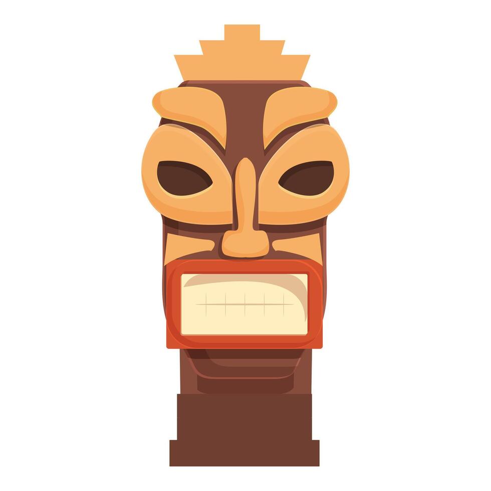 Big mouth totem icon cartoon vector. Angry face vector