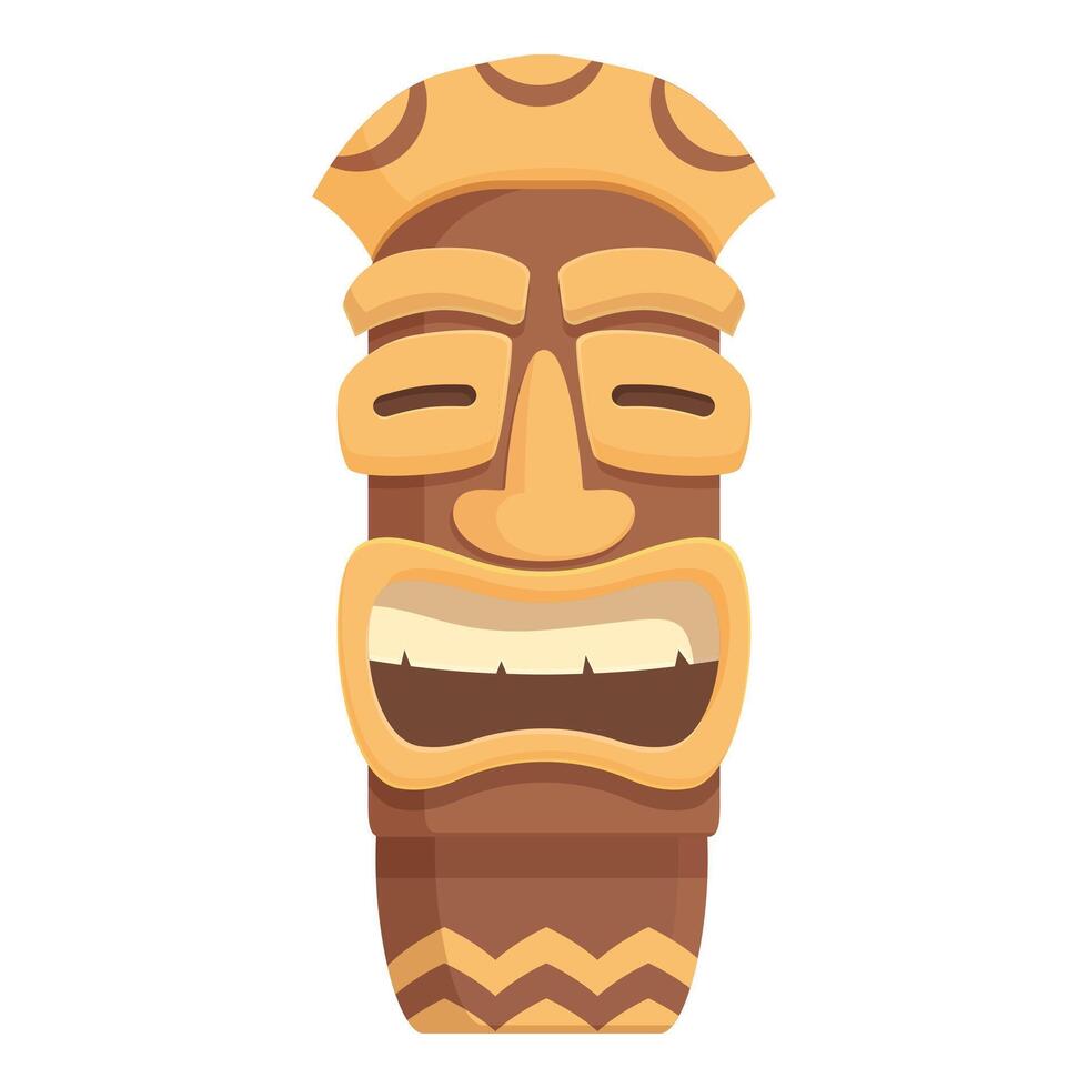 Aztec totem icon cartoon vector. Statue maya ancient vector