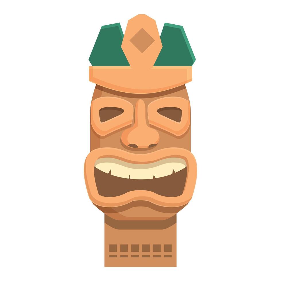 Statue totem altar icon cartoon vector. Maya ancient vector
