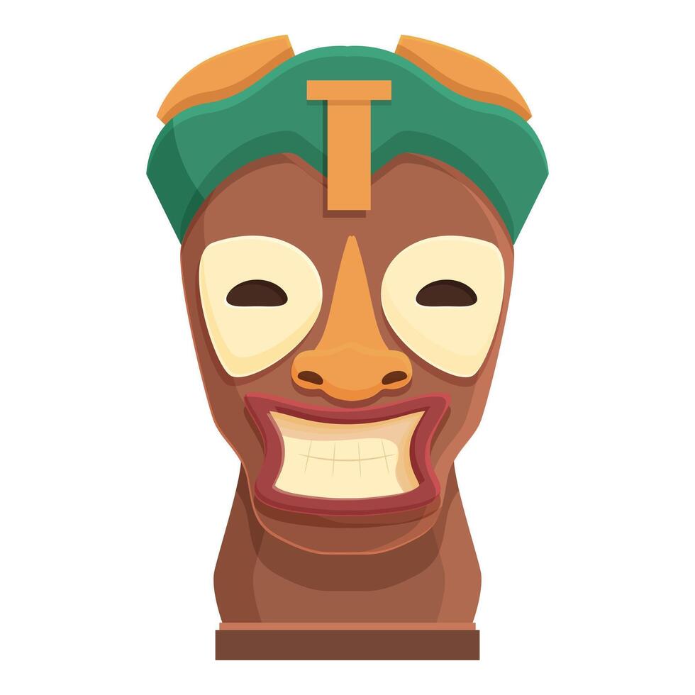 Culture art totem icon cartoon vector. Altar aztec idol vector