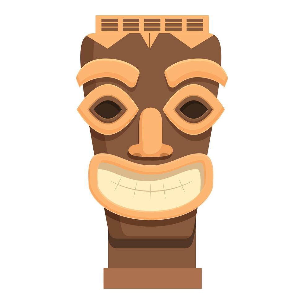 Statue maya shaman icon cartoon vector. Design face vector