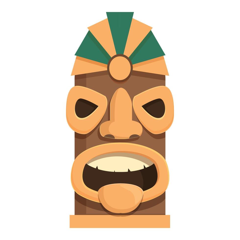 Shaman totem stone icon cartoon vector. Statue ancient vector