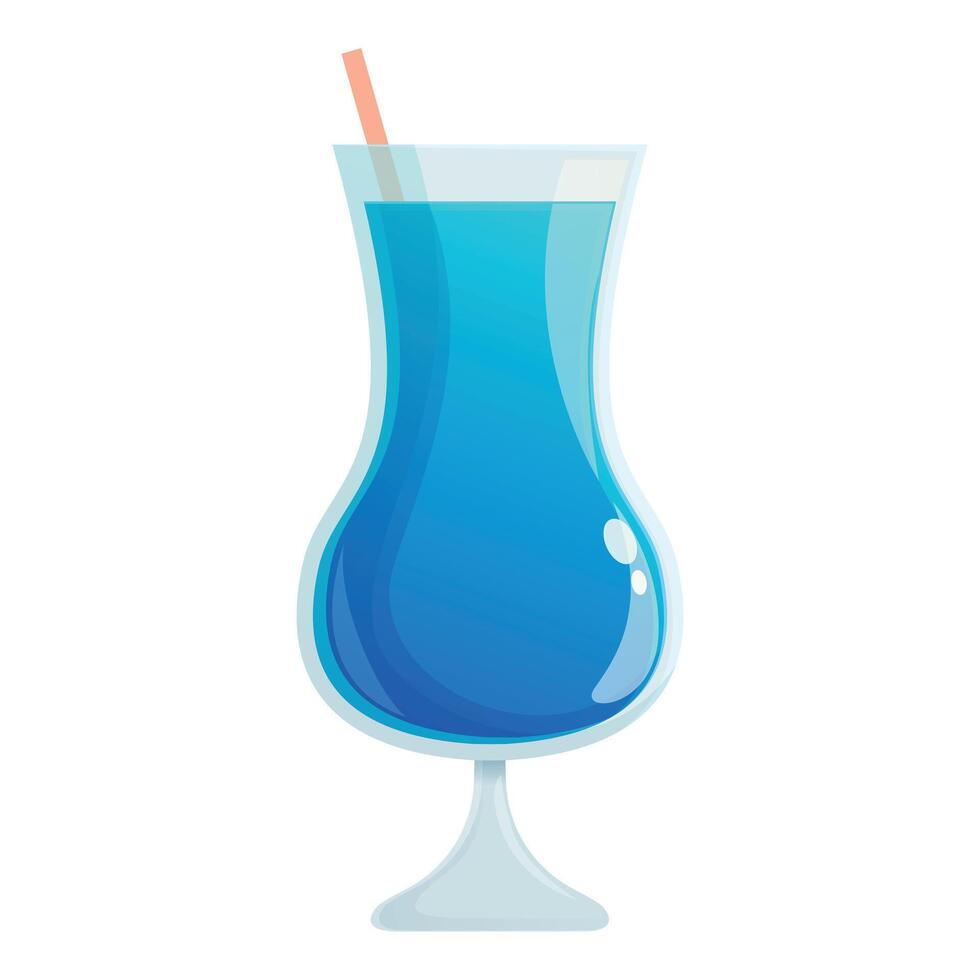 Blue alcoholic cocktail icon cartoon vector. Party summer time vector