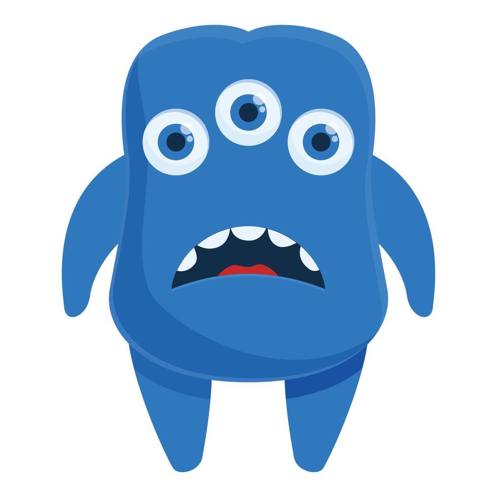 Blue alien monster icon cartoon vector. Baby gremlin vector