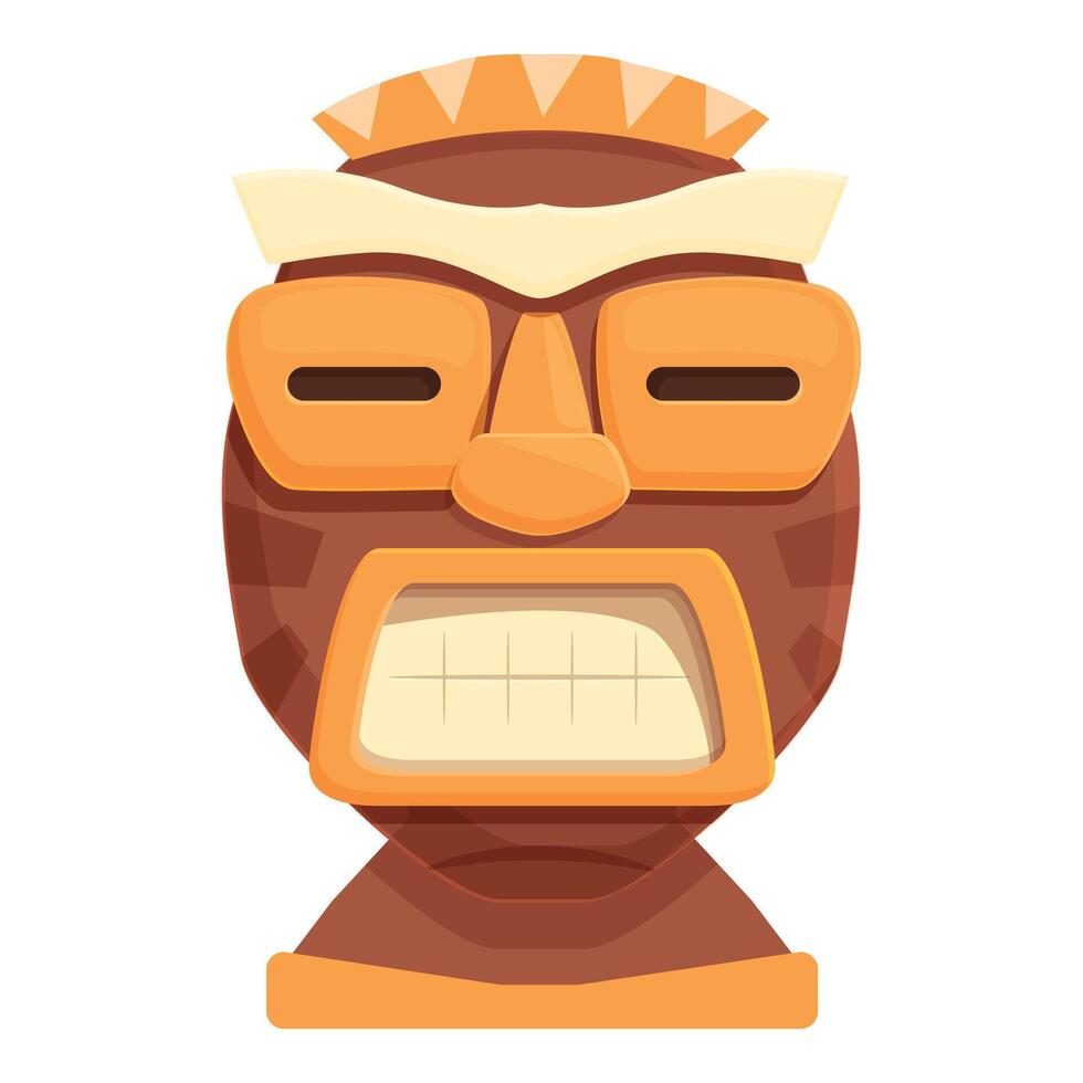 Maya ancient icon cartoon vector. Stone totem tribal vector