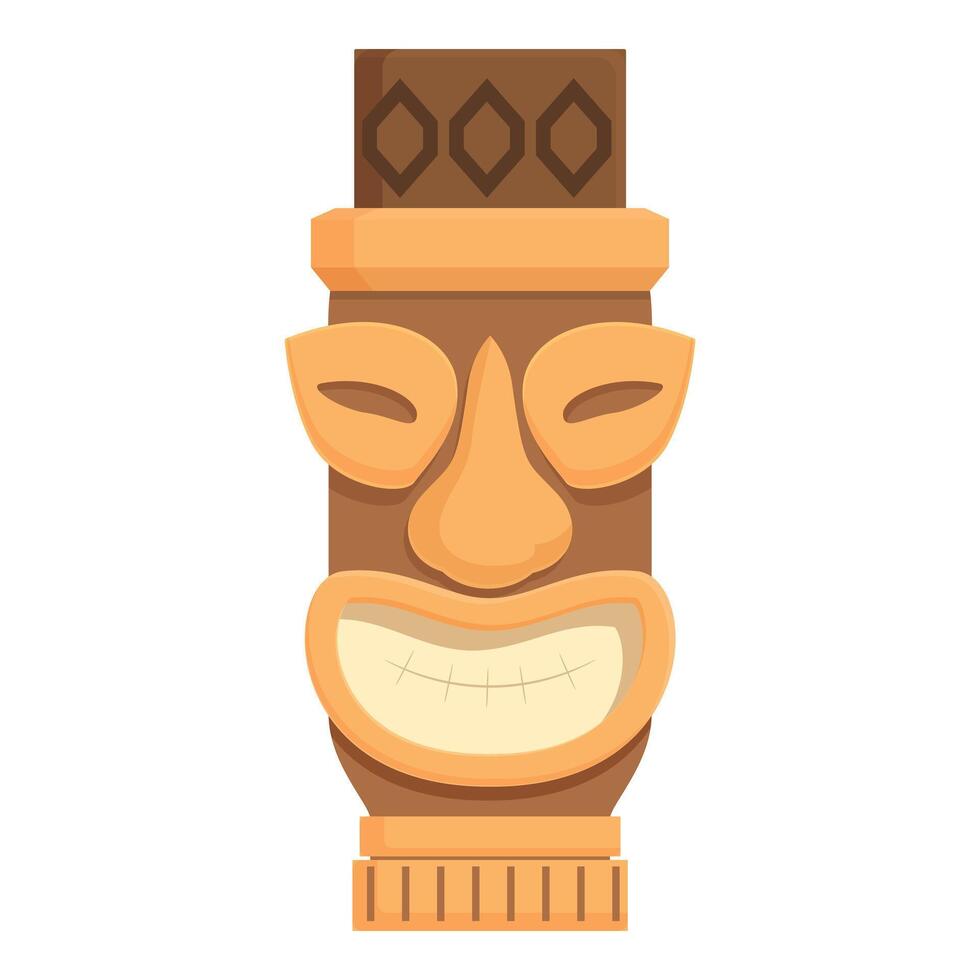 Totem stone icon cartoon vector. Inca statue ancient vector