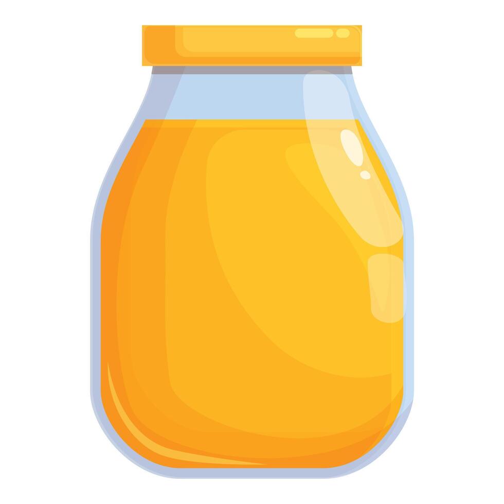 Natural honey jar icon cartoon vector. Food apiculture vector