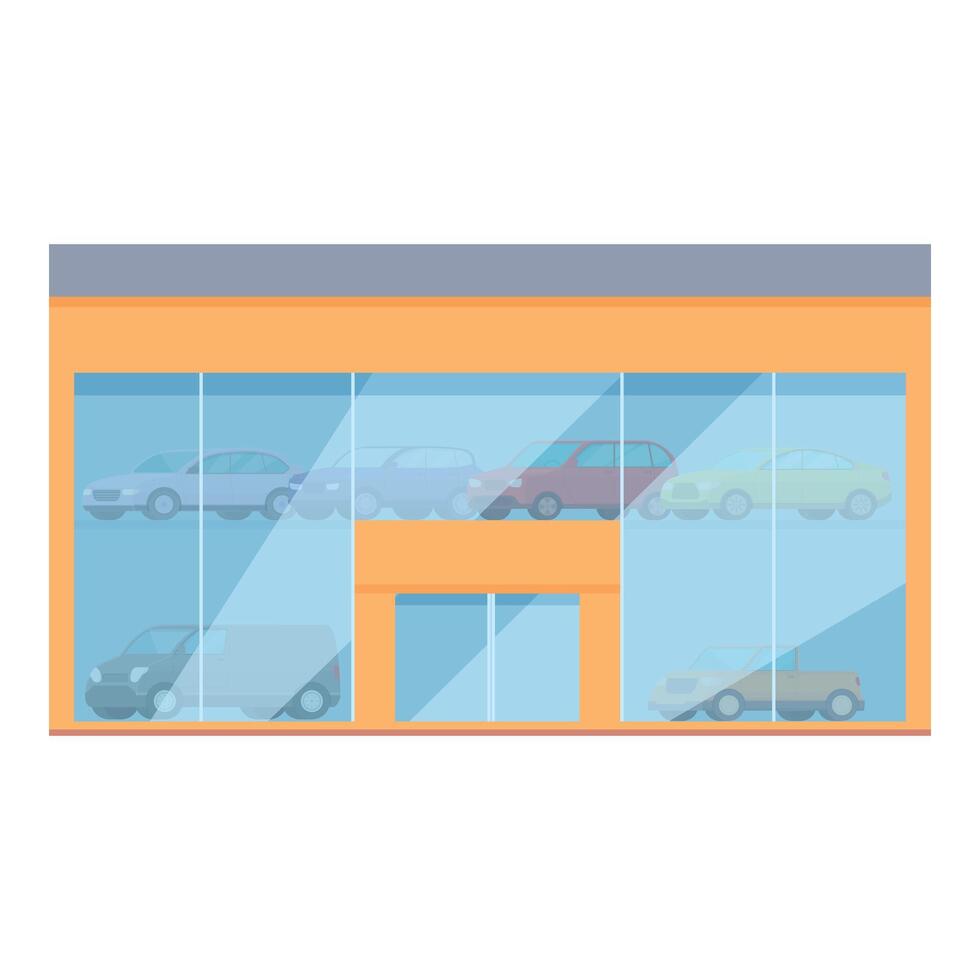 Car showroom rent icon cartoon vector. Vehicle sale service vector