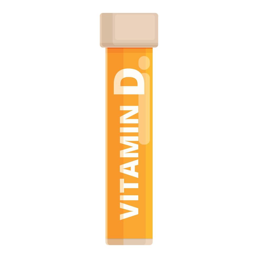 Vitamin D tube icon cartoon vector. Sugar supplement vector
