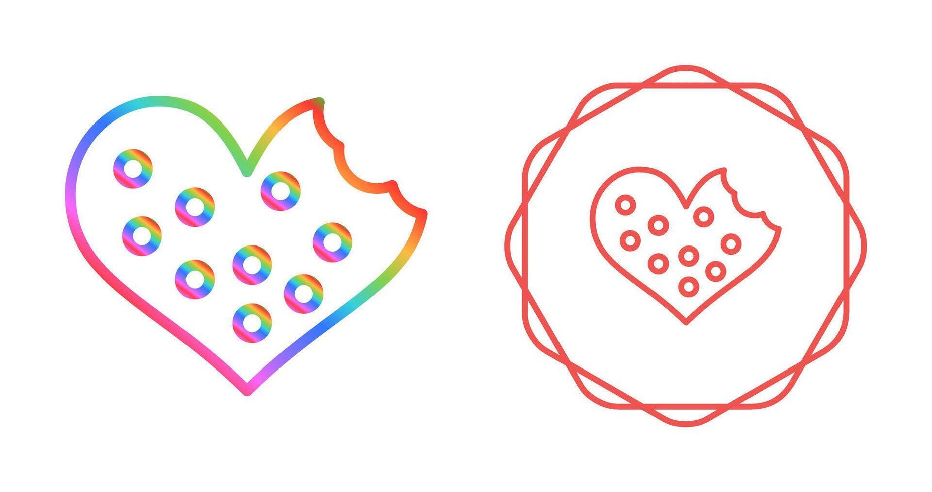 Heart shaped cookies Vector Icon