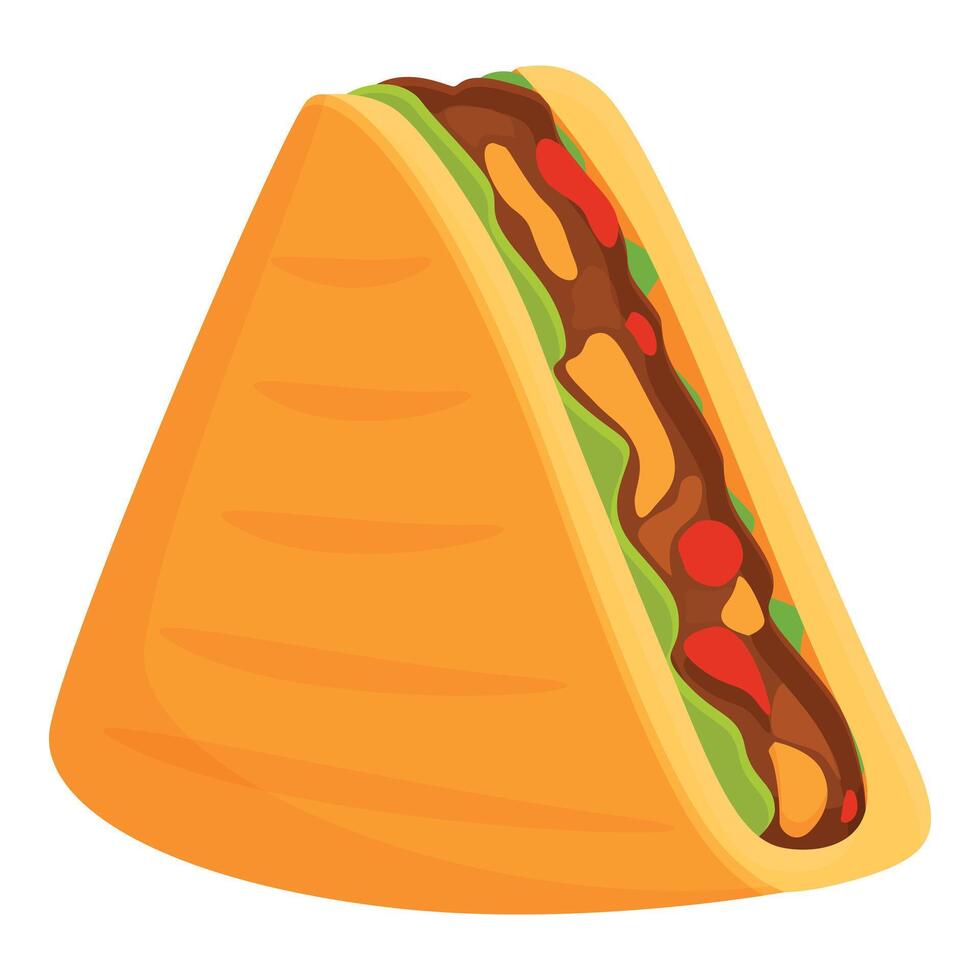 Healthy quesadilla icon cartoon vector. Snack food vector