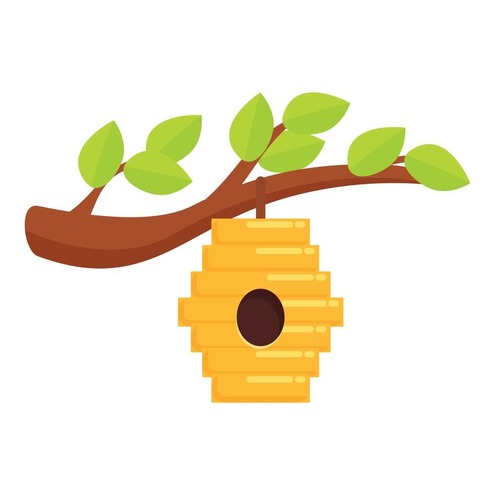 Tree branch beehive icon cartoon vector. Food apiculture vector