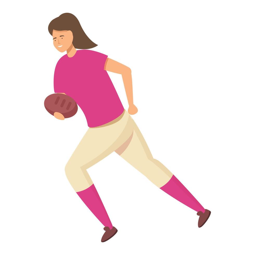 Rugby player run icon cartoon vector. Fast team sport vector