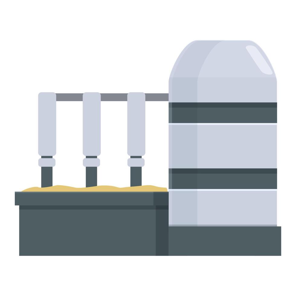 Paper factory line icon cartoon vector. Press factory vector