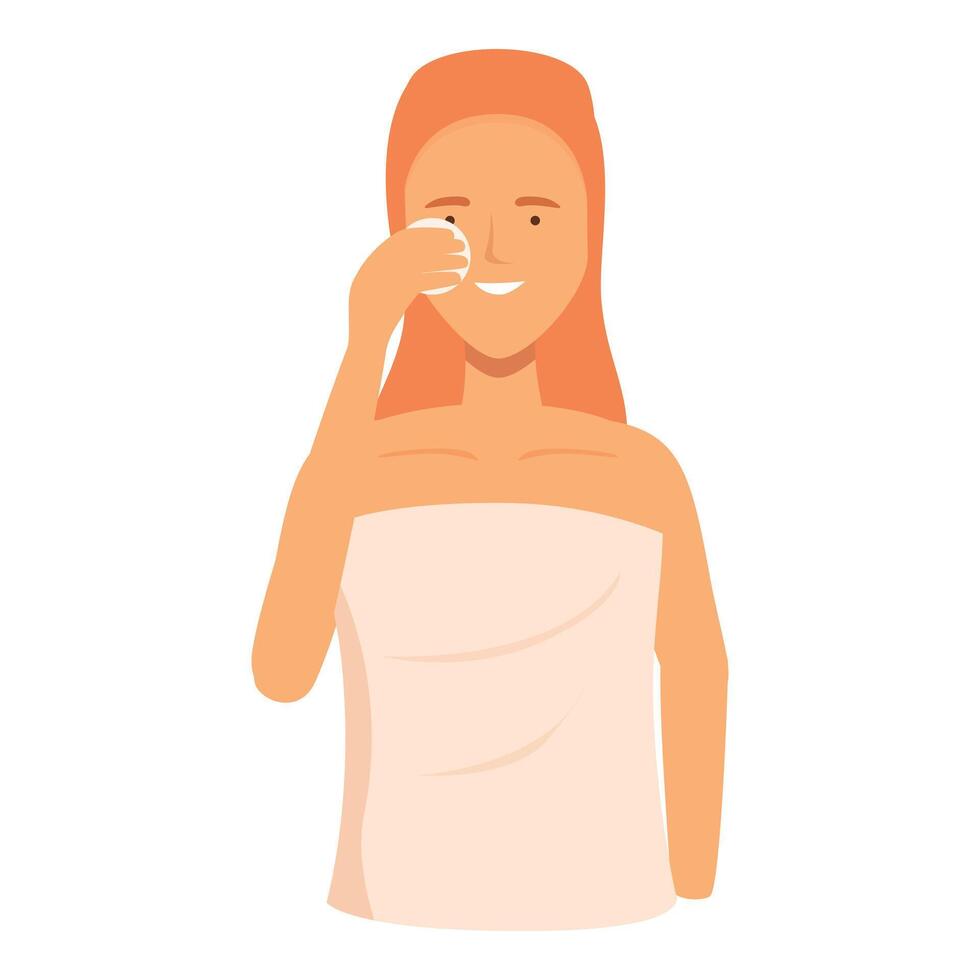 Skincare female icon cartoon vector. Makeup removal vector