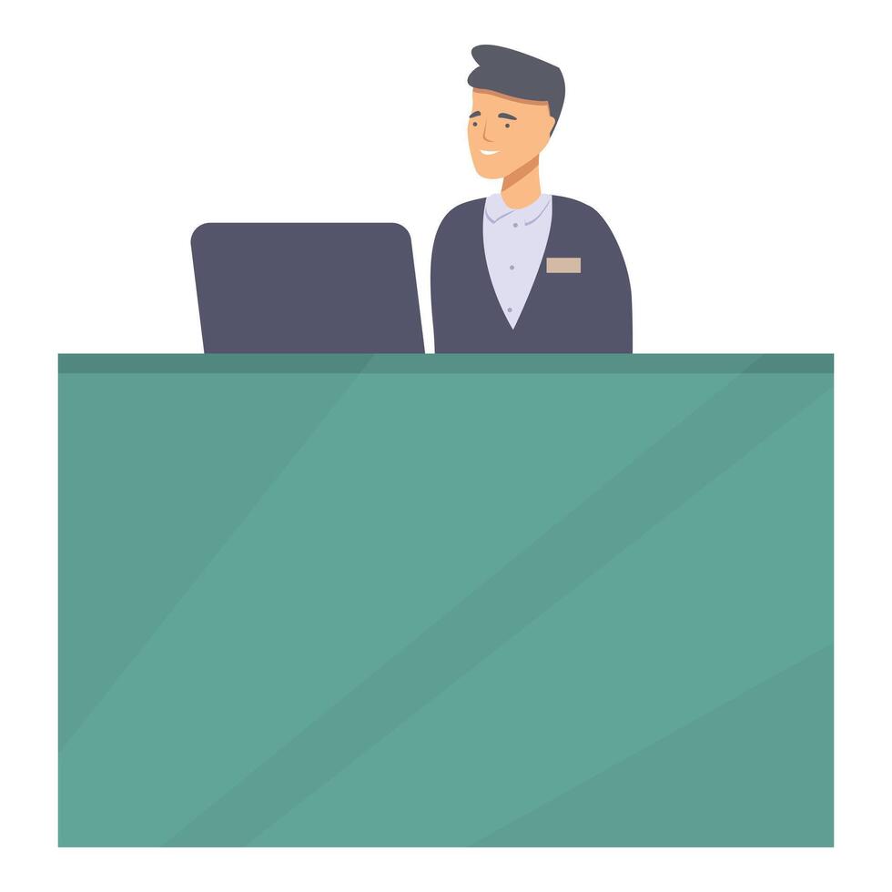 Visit receptionist icon cartoon vector. Work customer vector