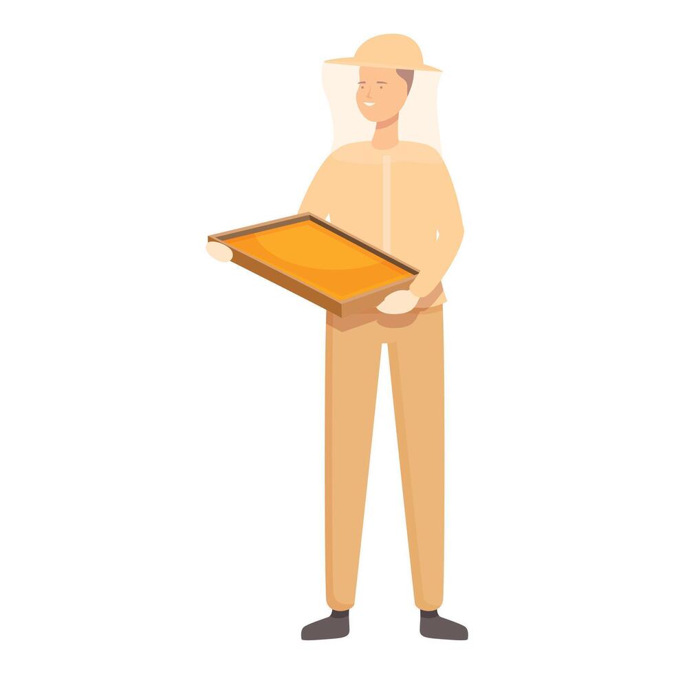Farm honey frame icon cartoon vector. Worker natural vector