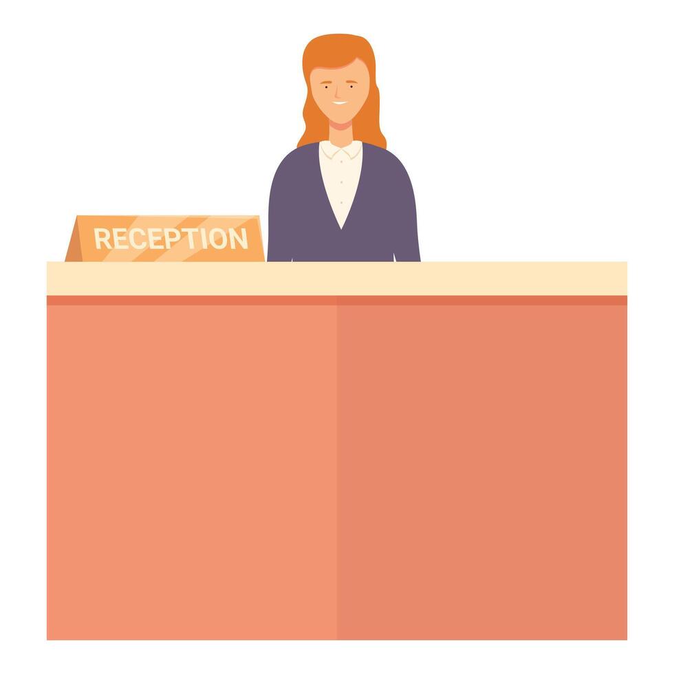 Desk clerk support icon cartoon vector. Online call phone vector